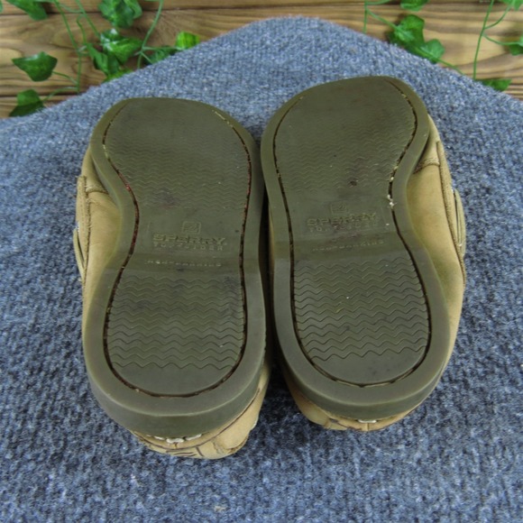 SPERRY Boat Shoe  Boys Y 4 Medium Athletic Brown Leather Slip On - Picture 6 of 7